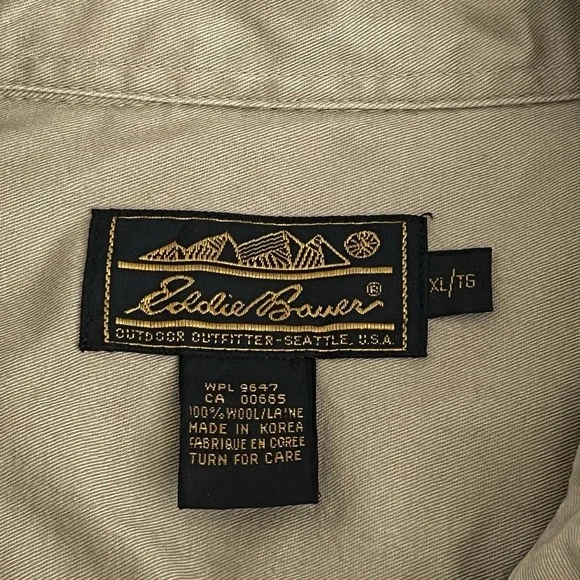 Eddie Bauer Men's XL Wool Vtg 90's Plaid Shirt Red Green Multi Outdoor - Picture 14 of 16